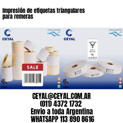 Impresión de etiquetas triangulares para remeras