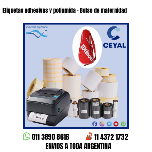 Etiquetas adhesivas y poliamida – Bolso de maternidad