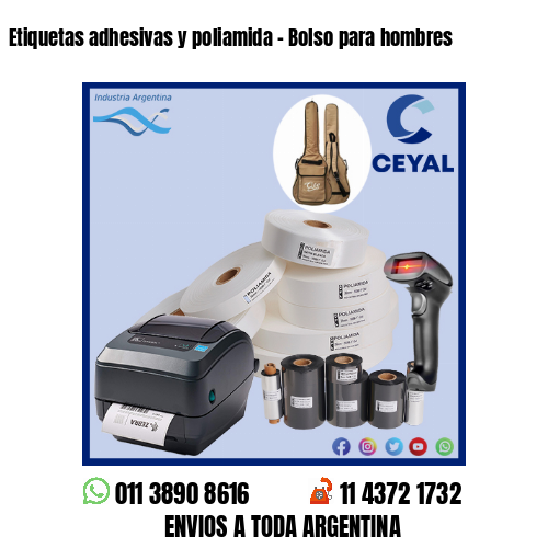 Etiquetas adhesivas y poliamida – Bolso para hombres