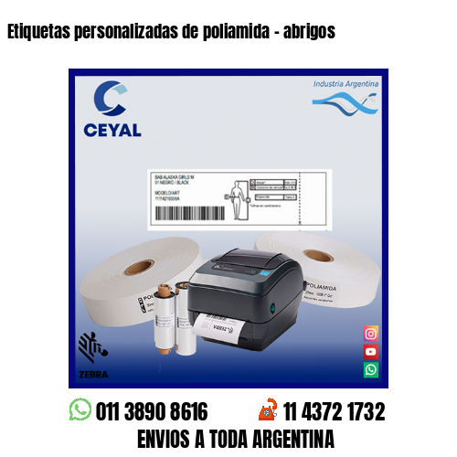 Etiquetas personalizadas de poliamida – abrigos