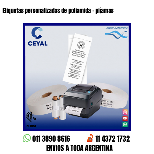 Etiquetas personalizadas de poliamida – pijamas