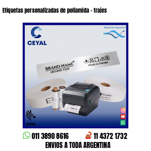 Etiquetas personalizadas de poliamida – trajes