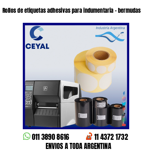 Rollos de etiquetas adhesivas para indumentaria – bermudas