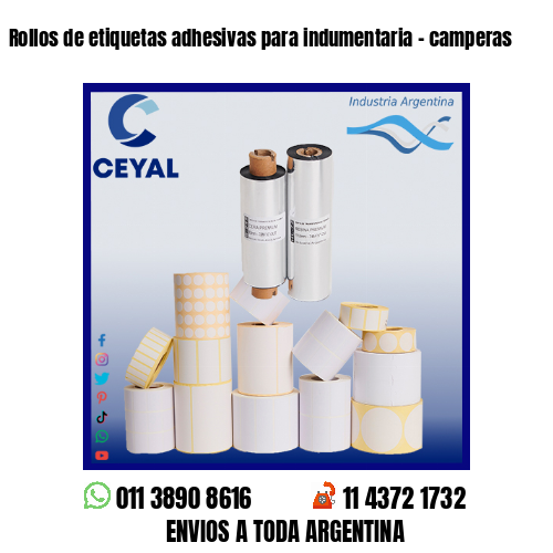 Rollos de etiquetas adhesivas para indumentaria – camperas