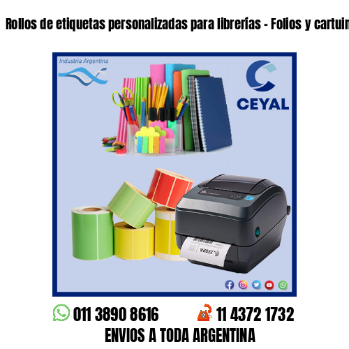 Rollos de etiquetas personalizadas para librerías – Folios y cartuinas