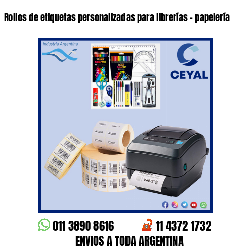 Rollos de etiquetas personalizadas para librerías – papelería
