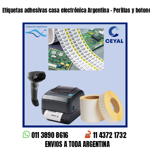 Etiquetas adhesivas casa electrónica Argentina – Perillas y botoneras