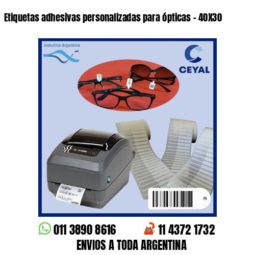 Etiquetas adhesivas personalizadas para ópticas – 40X30