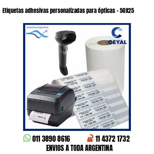 Etiquetas adhesivas personalizadas para ópticas – 50X25