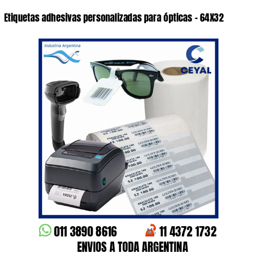 Etiquetas adhesivas personalizadas para ópticas – 64X32