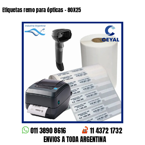 Etiquetas remo para ópticas – 80X25