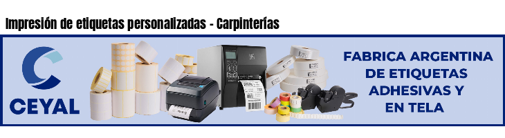 Impresión de etiquetas personalizadas - Carpinterías
