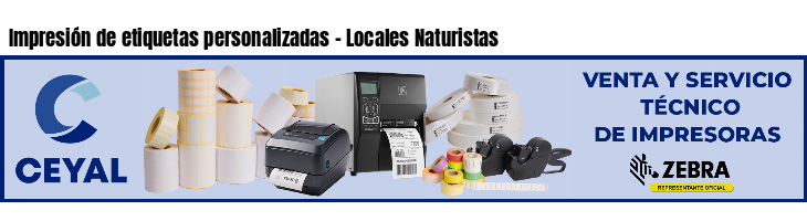 Impresión de etiquetas personalizadas - Locales Naturistas