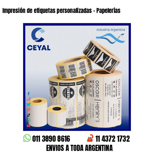 Impresión de etiquetas personalizadas – Papelerías
