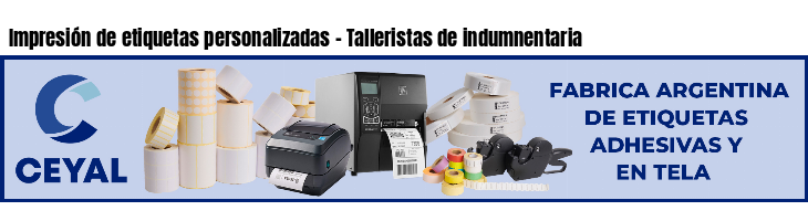 Impresión de etiquetas personalizadas - Talleristas de indumnentaria