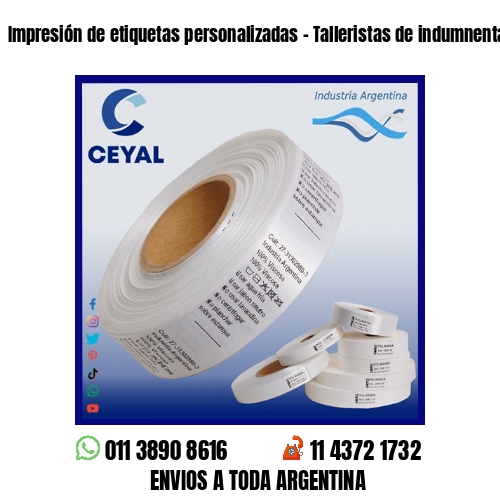 Impresión de etiquetas personalizadas – Talleristas de indumnentaria