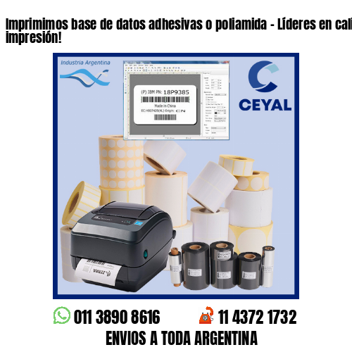 Imprimimos base de datos adhesivas o poliamida – Líderes en calidad de impresión!