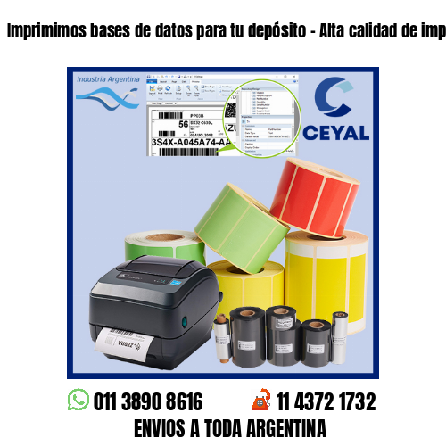 Imprimimos bases de datos para tu depósito – Alta calidad de impresión!