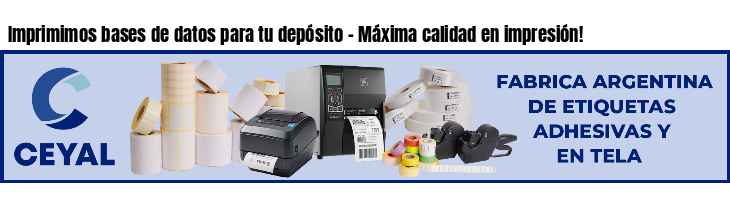 Imprimimos bases de datos para tu depósito - Máxima calidad en impresión!