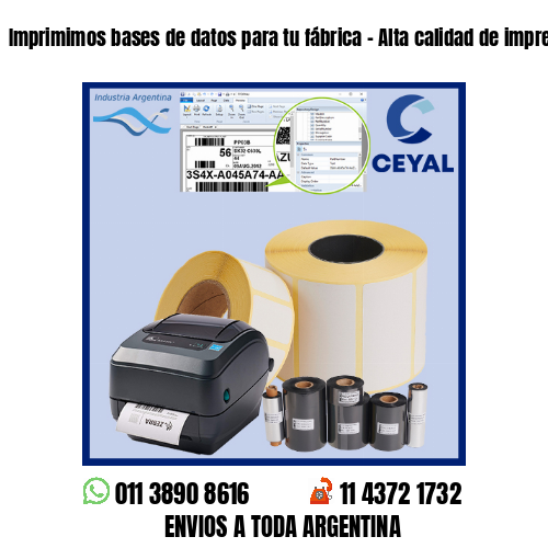 Imprimimos bases de datos para tu fábrica – Alta calidad de impresión!