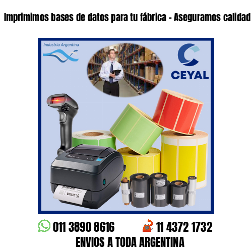 Imprimimos bases de datos para tu fábrica – Aseguramos calidad de impresión