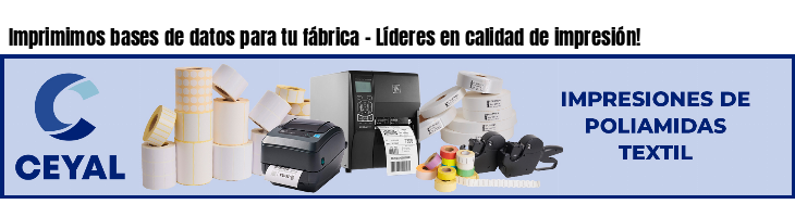 Imprimimos bases de datos para tu fábrica - Líderes en calidad de impresión!