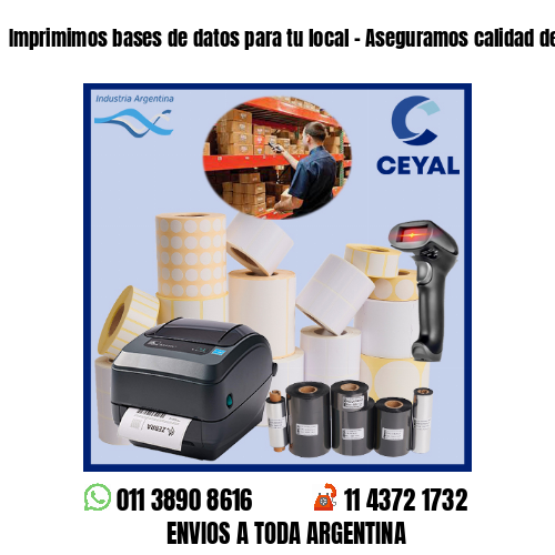 Imprimimos bases de datos para tu local – Aseguramos calidad de impresión