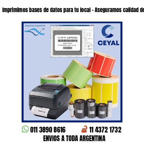 Imprimimos bases de datos para tu local – Aseguramos calidad de impresión