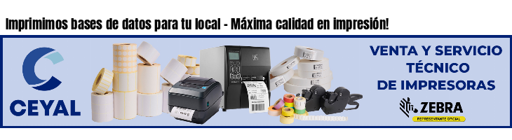 Imprimimos bases de datos para tu local - Máxima calidad en impresión!
