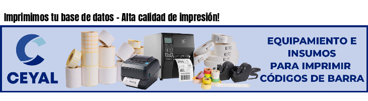 Imprimimos tu base de datos - Alta calidad de impresión!