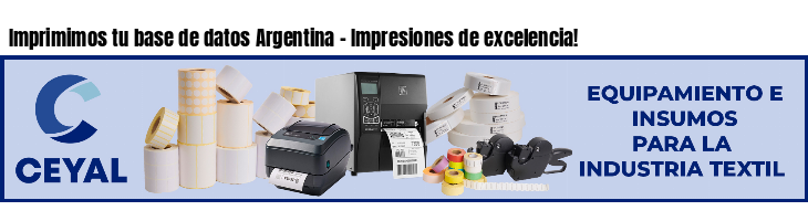 Imprimimos tu base de datos Argentina - Impresiones de excelencia!