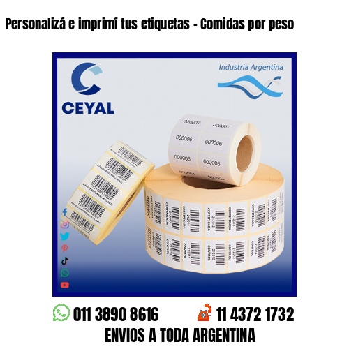 Personalizá e imprimí tus etiquetas – Comidas por peso