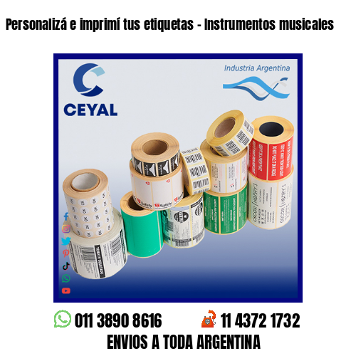 Personalizá e imprimí tus etiquetas – Instrumentos musicales