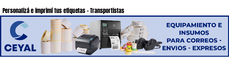 Personalizá e imprimí tus etiquetas - Transportistas