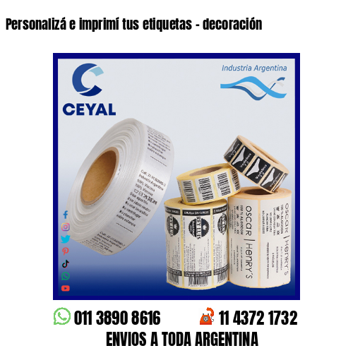 Personalizá e imprimí tus etiquetas – decoración