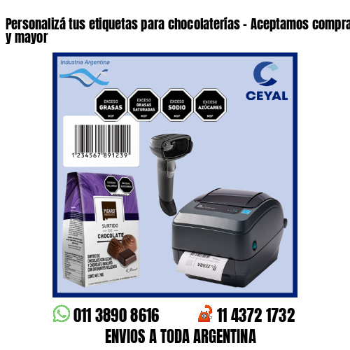 Personalizá tus etiquetas para chocolaterías – Aceptamos compras al por menor y mayor