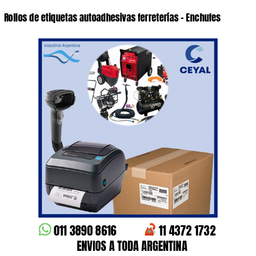 Rollos de etiquetas autoadhesivas ferreterías – Enchufes