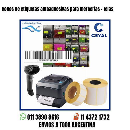 Rollos de etiquetas autoadhesivas para mercerías – telas