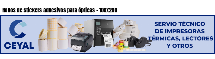 Rollos de stickers adhesivos para ópticas - 100x200