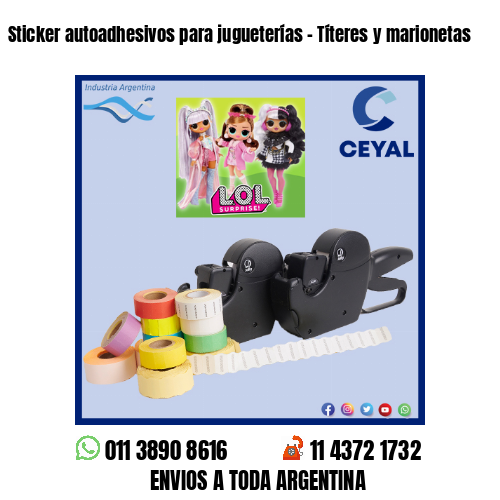 Sticker autoadhesivos para jugueterías - Títeres y marionetas