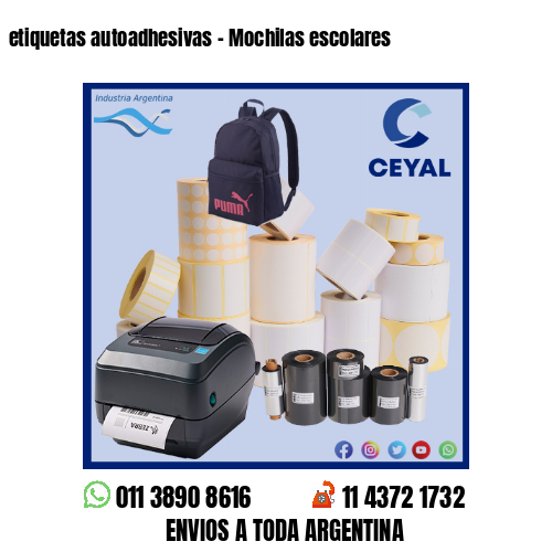 etiquetas autoadhesivas – Mochilas escolares