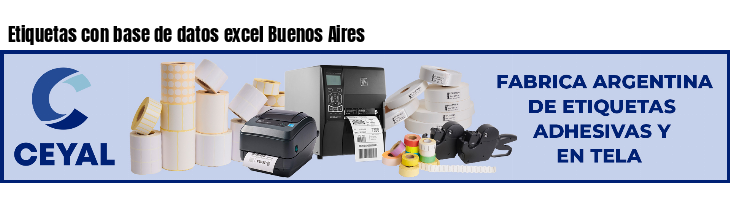 Etiquetas con base de datos excel Buenos Aires 