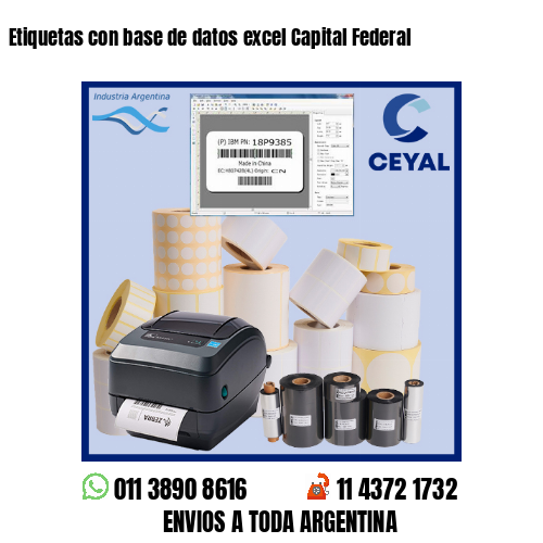 Etiquetas con base de datos excel Capital Federal