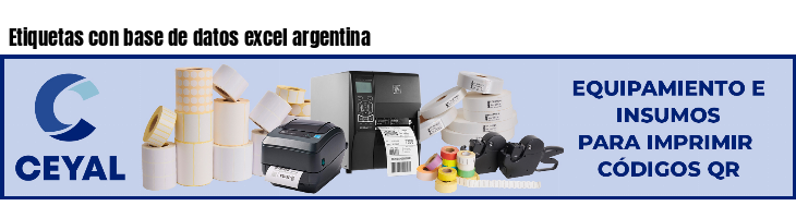Etiquetas con base de datos excel argentina 