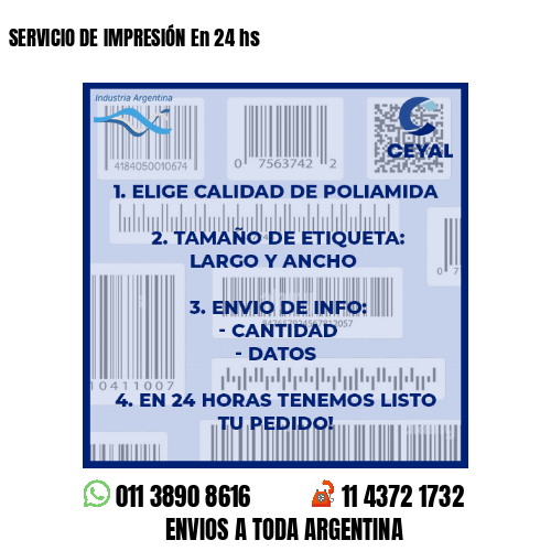 SERVICIO DE IMPRESIÓN En 24 hs