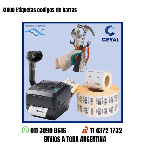 X1000 Etiquetas codigos de barras
