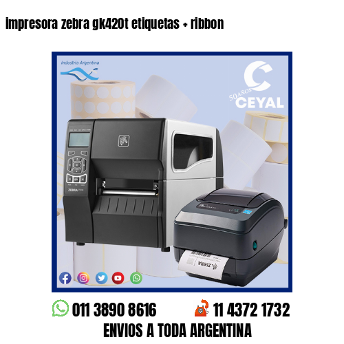 impresora zebra gk420t etiquetas   ribbon