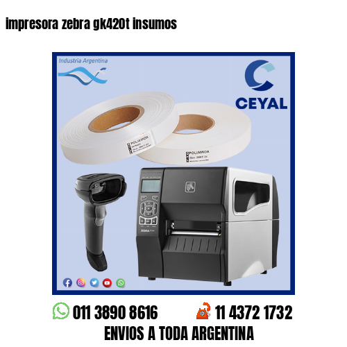 impresora zebra gk420t insumos