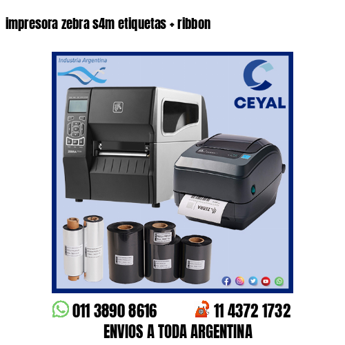 impresora zebra s4m etiquetas   ribbon