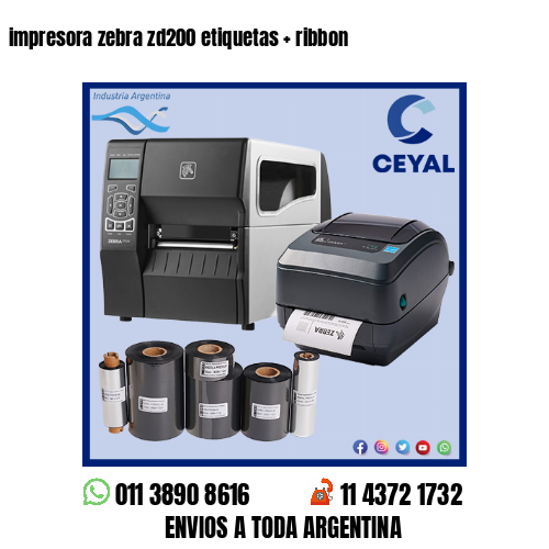impresora zebra zd200 etiquetas   ribbon